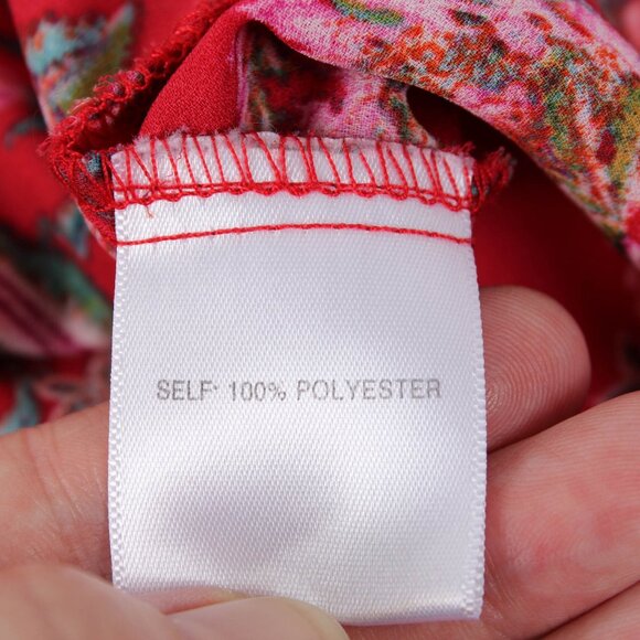 ROSE & OLIVE Red Floral Tunic Blouse - 1X - Picture 5 of 7